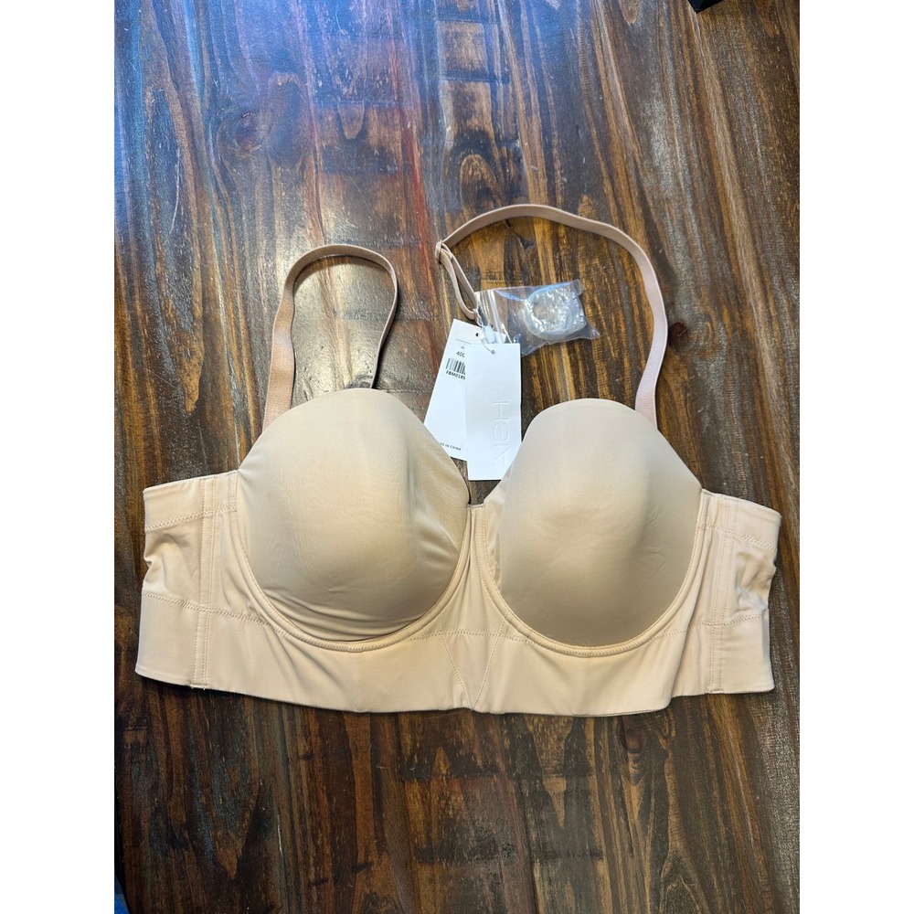 HSIA Strapless Underwire Bra 40DD Beige Built in‎ Support Multiway Remove Straps